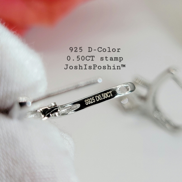 1CT. T.W. Moissanite round cut latch back earrings in sterling silver - Picture 8 of 14